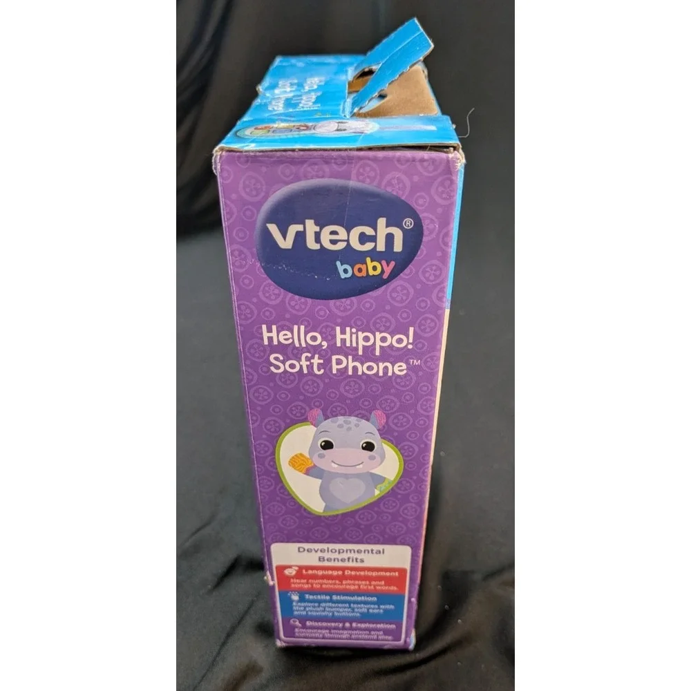 VTech Baby Hello Hippo Soft Phone Talks Sings Lights Soft Squishy 45+ Songs